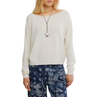 Free People See Me Bateau Neck Sweater in White Combo at Nordstrom, Size X-Small