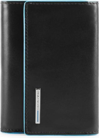 Piquadro Small size- leather womens trifold wallet with credit card facility and Rfid protection - Dames - Portefeuilles - Zwart - ONE Size - Accessoires