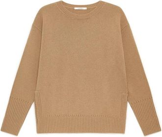 Maliparmi Cashmere Merinos Gebreid - Dames - Ronde hals truien - Beige - M - Wol - Truien & Vesten