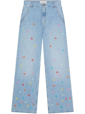 Mira Mikati floral-embroidered jeans - Blue