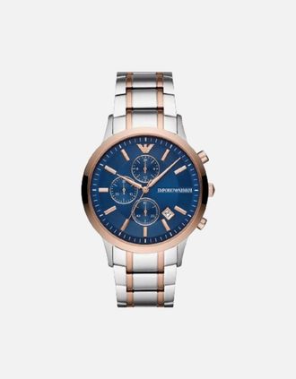 Emporio Armani Mens Emporio Armani AR80025 Two-Tone Chronograph Mens Watch - Blue