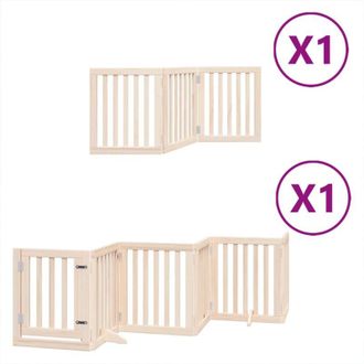 vidaXL Puerta Para Perros Plegable 9 Paneles Madera De &Aacute;lamo 450 Cm Vidaxl