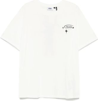 GCDS T-shirt Wirdo Flames - Bianco