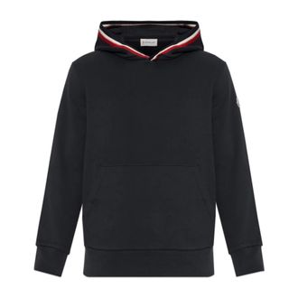 Moncler Sudadera con Capucha y Ribete de Raya - Sweatshirts & Hoodies - Hombre - Azul - XL