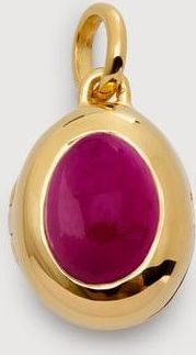 Monica Vinader Gold July Birthstone Locket Pink Quartz