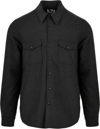 Aspesi Effen Katoenen Shirt - Heren - Casual Overhemden - Grijs - M - Katoen - Overhemden