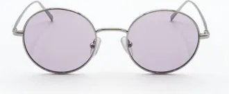 DKNY Ladies Silver Tone Round Sunglasses DK105S