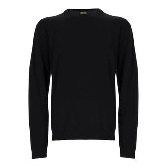 Woolrich Lambswool Crewneck Gg12 - Heren - Truien - Zwart - Maat: 3XL Wol