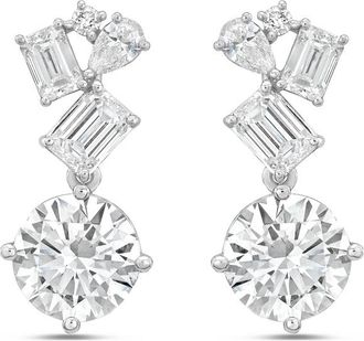 Diana M. Jewels 14KT WHITE GOLD LAB GROWN DIAMOND FASHION EARRINGS WEIGHING 15.00 CTS TW