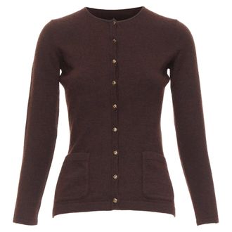 Oscar De La Renta brown cashmere cardigan