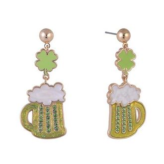 Hallmark Beer Mug Earrings in Green at Nordstrom