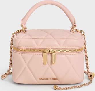 Charles & Keith Arwen Quilted Top Handle Vanity Bag