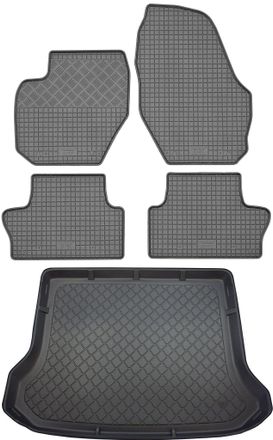 OEM Juego De Alfombrillas De Goma Para Coche Y Alfombrilla Para Maletero Para Volvo Xc60 I Suv (5 Puertas) De 10/2008 A 06/2017