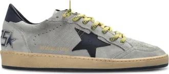 Golden Goose BALL-STAR IN GREY SUEDE WITH STAR AND BLUE PATCH - Golden Goose Deluxe Brand - Man