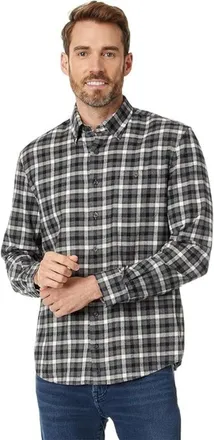 Johnnie-O Johnnie-O Denali Shirt Mens Charcoal Plaid Cotton Button Front FROG218