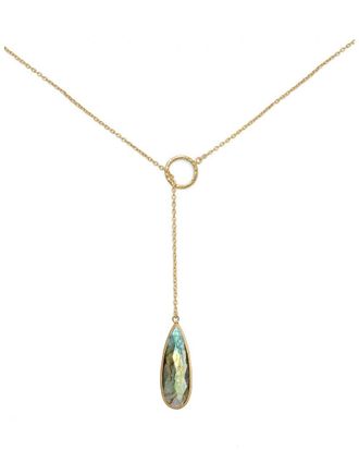 Liv Oliver 18K Plated 25.00 Ct. Tw. Labradorite Necklace