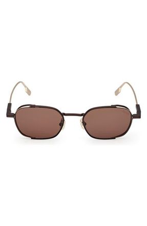 Ermenegildo Zegna 52mm Geometric Sunglasses in Dark Brown /Light Brown at Nordstrom