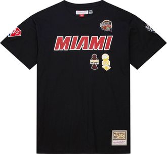 Mitchell & Ness x NBA Miami Heat HOF T-Shirt Dwayne Wade 3 TCRW6862-MHEYYDWABLCK