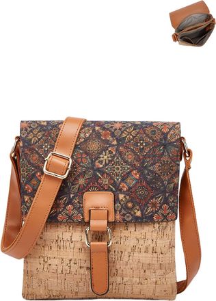 Generic Cork Crossbody Bag for Women Bohemian Style Vintage Shoulder Handbag Hobo Satchel Purse, D-1
