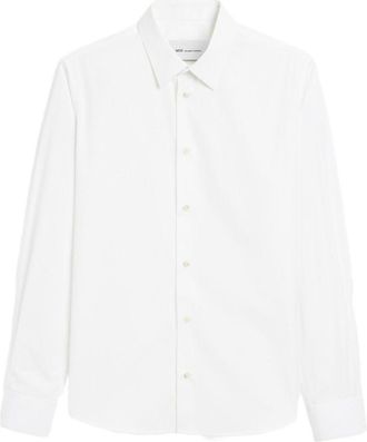 Ami Long Sleeve Minimalist Shirt with Pointed Collar