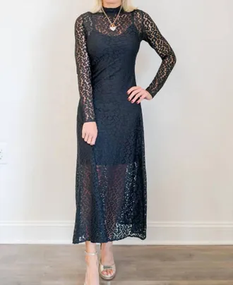 Suncoo Ciara Lace Dress In Black