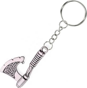 Generic Metal Axe Keyring Viking Medieval Battle Keychain Celtic Norse Silver Gift Key Chain Ring Mens Accessory Chopping Wood Xmas Keys Bag War