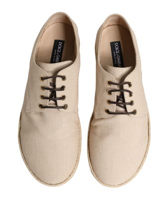 Dolce & Gabbana Espadrille Rope Midsole Canvas Derby - Beige