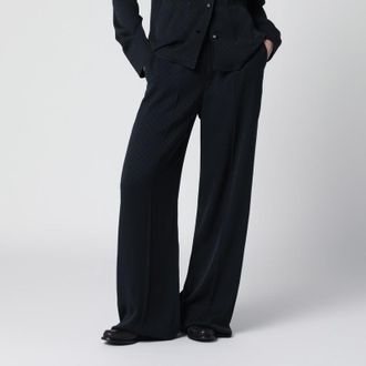 Gucci Blue jacquard silk-blend trousers