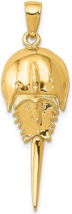 Diamond2Deal 14k Yellow Gold Polished Moveable Horseshoe Crab Pendant