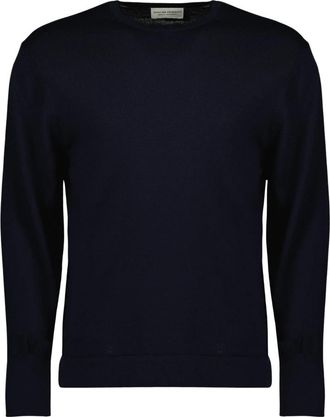 Officine G&eacute;n&eacute;rale Pull en laine - Heren - Ronde hals truien - Blauw - S - Wol - Truien & Vesten