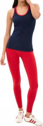 SPLITS59 Ashby Rib Tank Top In Indigo/pirate Red