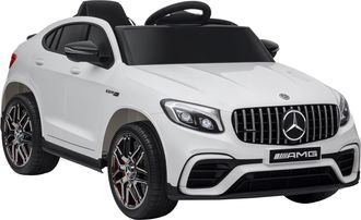 HOMCOM Coche El&eacute;ctrico Para Ni&ntilde;o +3 A&ntilde;os Con Licencia De Mercedes 12v Con Mando A Distancia M&uacute;sica Y Luces Blanco
