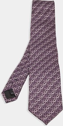 S.T. Dupont S. t. Dupont Purple Circle Pattern Silk Tie