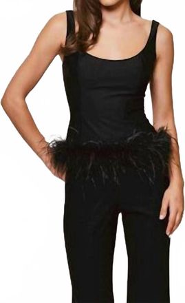 Hutch Rizzo Feather Hem Tank Top In Black
