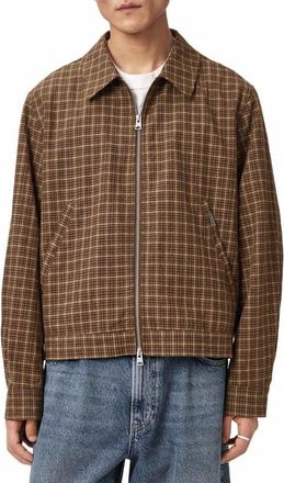AllSaints Lakeshaw Plaid Jacket in Morass Brown at Nordstrom, Size X-Large