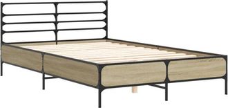 vidaXL Vidaxl - Estructura cama madera ingeniería metal roble Sonoma 120x190 cm