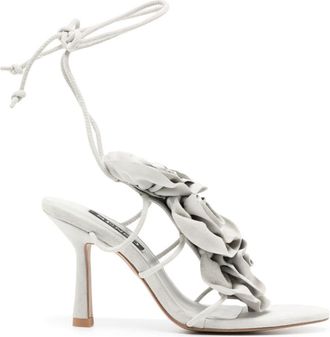 Senso Karli 90mm floral-appliqu&eacute; sandals - women - Suede - 35 - White