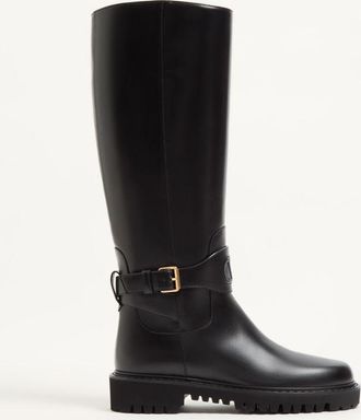 Valentino Garavani VLogo Signature Calfskin Boot 40Mm Woman BLACK 35.5