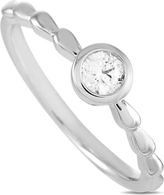 Luxury Bazaar 14kt witgouden ring met diamant - Zilver