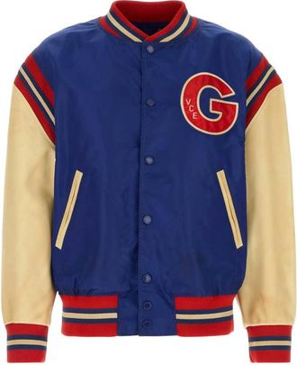 Golden Goose Leather-sleeve Journey Bomber Jacket