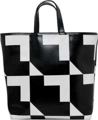 Comme Des Garçons Borsa tote con motivo geometrico - Nero