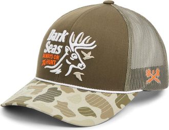 Dark Seas Bucked Snapback Cap in Olive/camo at Nordstrom