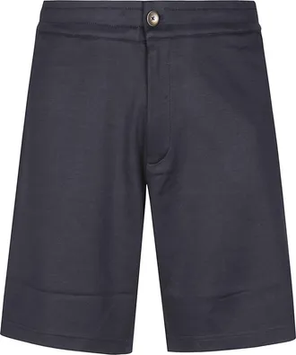 Herno Black Minimalist Cotton Tailored Shorts