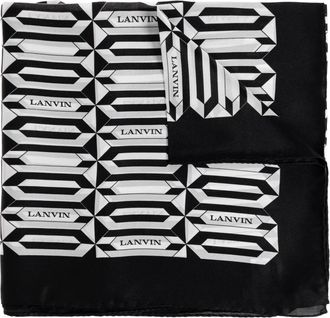 Lanvin Zijden Sjaal Met Logo - Dames - Zijden sjaals - Zwart - ONE Size - Accessoires