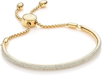 Monica Vinader Fiji Diamond Bar Bracelet, Gold Vermeil on Silver