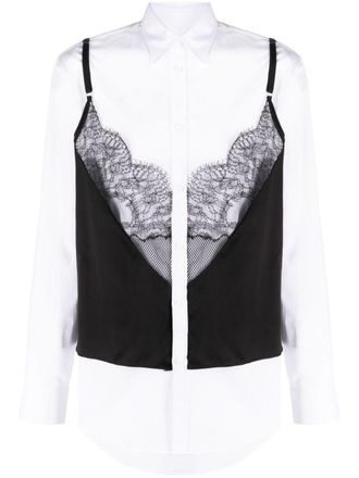 Dsquared2 layered lace-embellished shirt - men - Cotton - 52 - White