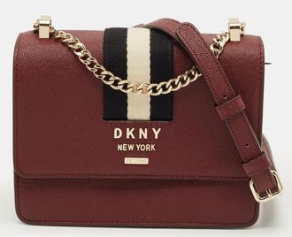 DKNY Dkny Burgundy Leather Liza Crossbody Bag