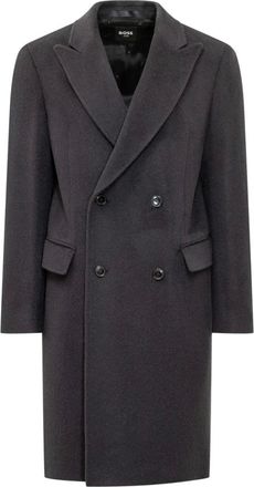 HUGO BOSS Jassen, Heren, Grijs, XL, Wol, H-Hyde-DB-Peak Coat