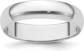 Diamond2Deal Platinum 5mm Half Round Featherweight Wedding Band Ring