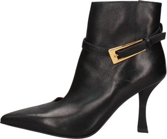 Marc Ellis Puntige Hoge Laars - Dames - Laarzen met Hak - Zwart - 39 EU - Leer - Schoenen